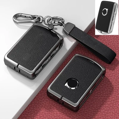 For 2017-2025 Volvo S60 S90 XC40 XC60 XC90 Metal Leather Car Key Case Fob Cover - Image 1 of 4