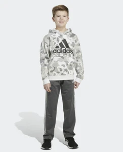 adidas Camo Allover Print Pullover Hoodie Kids Size Small - Picture 1 of 8