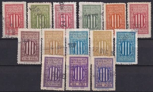 SCW Generalitat de Catalunya 14 values from 10 cent. to 500 ptes Tax labels - Picture 1 of 2