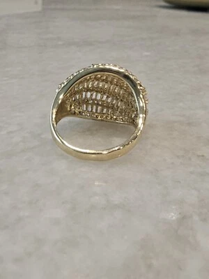 Anillo Color Oro Con Piedras Blancas Talla 10 ALTA CALIDAD ALTO BRILLO Foto 1 de 4