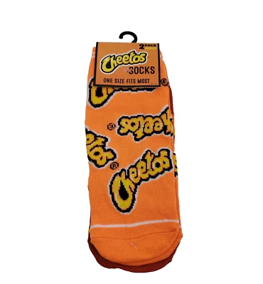 Chettos One Size Cheetos Flamin Hot Orange Red Graphic Novelty Ankle Socks 2Pk - Image 1 of 3