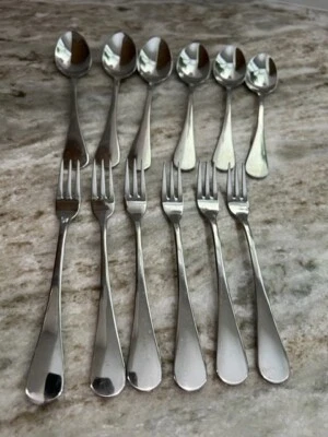 Dansk 18/10 Stainless Steel Flatware Appetizer Forks And Spoons 12 Pieces - Image 1 of 4