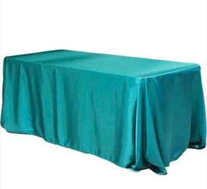 90 x 156 inch Rectangular Satin Tablecloth Wedding Party Catering Shiny - Picture 1 of 41