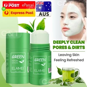 Green Tea Cleansing Mask Facial Stick Oil Acne Control Blackhead Deep Clean Pore - Picture 1 of 11