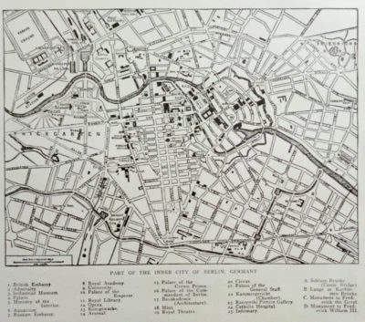 Antique 1914 Atlas City Map World War WWI Berlin Germany & Belfast Ireland L@@K! - Image 1 of 4