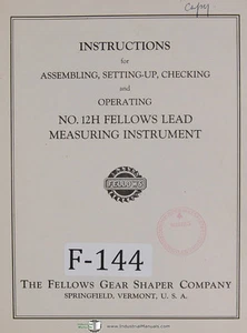 Fellows 12H Lead Measuring Instrument Operators Assembly Manual Year (1950) - Picture 1 of 2