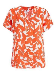 Ladies John Lewis Top 100% Linen abstract V-Neck Size 8 BNWT RRP £59 - Picture 1 of 2