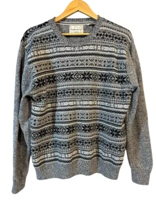 Original Weatherproof Vintage Men's Gray Cotton Sweater Snowflake Pattern  XL - Image 1 of 4