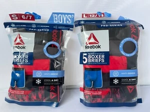 Boy's Boxer Briefs REEBOK 5 Pack Performance Boxer Briefs Anti-odor/Cool & Dray - Picture 1 of 6