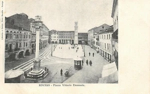 A1932) ROVIGO PIAZZA VITTORIO EMANUELE ANIMATA EDICOLA - Picture 1 of 2