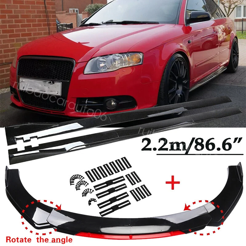 For Audi A4 B5 B6 B7 B8 B9 Front Bumper Lip Spoiler Splitter BodyKit&Side Skirts Foto 1 de 4
