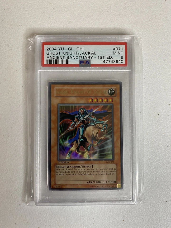 2004 Yu-Gi-Oh GHOST KNIGHT OF JACKAL AST-071 1st Edition Ultra Rare PSA 9 MINT! - Image 1 of 2