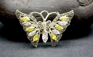 STERLINGSILBER MARKASIT und ZIRKONIA BROSCHE KOSTENLOSER SCHNELLER VERSAND!! - Bild 1 von 7