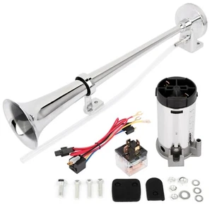 Kit de compresor de bocina de aire de trompeta única 12V 150dB para furgoneta tren vagón camión barco - Imagen 1 de 12