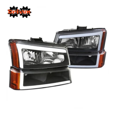 03-06 Chevy Silverado Truck 1500 HD2500 3500 Headlights +Turn Signal LED DRL - Image 1 of 4