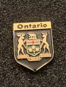Pin de solapa tono dorado provincial canadiense escudo de armas Ontario - SPA - Imagen 1 de 3