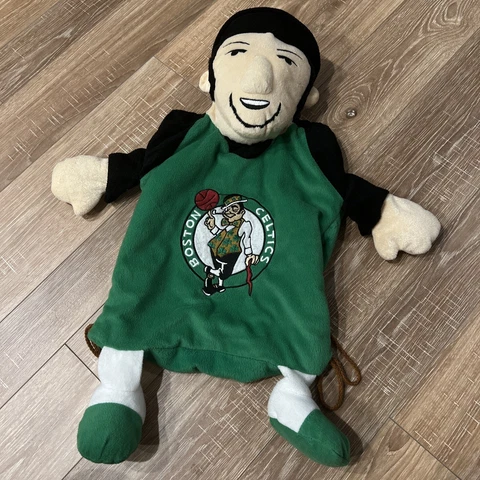Boston Celtics NBA Green Drawstring Clover Backpack Plush Pal Lucky Mascot VGUC Cover
