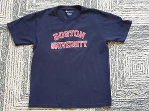 Boston University BU Navy Blue Champion Athletic T-Shirt-Youth Medium (8/10)-GUC - Picture 1 of 9