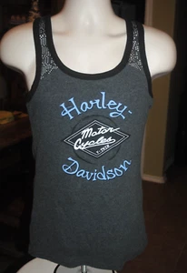 Harley-Davidson V-Twin women's tank top, MEDIUM, UNUSED with tag, lace trim - Picture 1 of 6