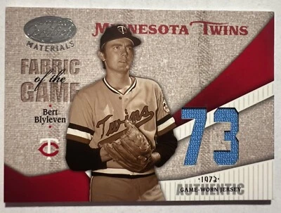 2004 Certified Materials Fabric of Game Jersey Year #153 Bert Blyleven #'d 41/73 - Image 1 of 2