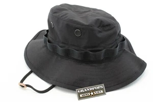SOMBRERO DE SELVA POPLIN NEGRO HECHO EN EE. UU. - Imagen 1 de 12