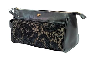 PurseN Zora Travel Case (Black Lace) Toiletry Organizer Bag Clear Compartments - Picture 1 of 3