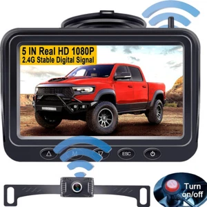 1080P Wireless Backup Camera 5' Rear View Monitor Kits For TRUCK Trailer RV - Picture 1 of 13