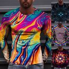 T-shirt Man Clothing 3D Print Blouse Long Sleeve T Shirt Man Casual Clothes