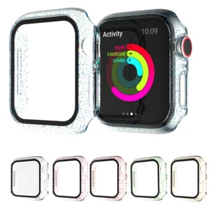 For Apple Watch Series 6/5/4/3/2/1/SE Bling Glitters Watch Case Screen Protector - Picture 1 of 19