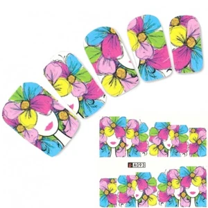 Tattoo Nail Blumen Blätter Aufkleber Nagel Sticker Nägel Fuß Water Decal - Picture 1 of 2