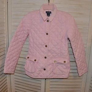 Abrigo de Granero Ralph Lauren Niñas Diamante Acolchado Rosa Talla 12 Bolsillos Chaqueta de Montar - Imagen 1 de 10