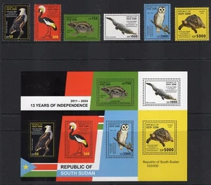 SOUTH SUDAN 2024 INDEPENDENCE ISSUE SET of 6 + S/S ANIMALS FreeUSA Ship - Picture 1 of 1