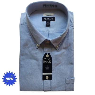 XXL Blue Shirt Mens Jos A Bank New Tailored Fit Size Nwt Oxford Button Down $55 - Image 1 of 4