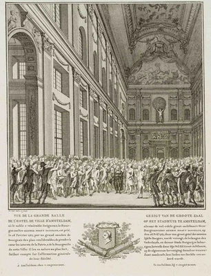 W. KOK (1761-1806), Versammlung im Amsterdamer Rathaus, KSt. Rokoko Architektur - Bild 1 von 4