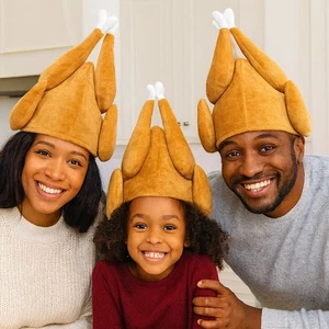 3-Pack Soft Plush Turkey Hats Funny Thanksgiving Holiday Costume - Picture 1 of 5