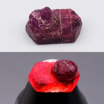 💎 Rubí rojo púrpura natural áspero de 6,28 quilates 12,5 x 7,3 mm - gema de Madagascar sin calefacción Foto 1 de 4