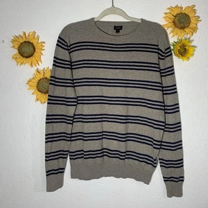 J.Crew men's striped cashmere blend crewneck Long Sleeve Sweater Size Medium - Picture 1 of 9