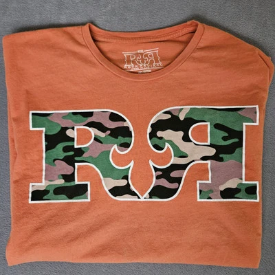 Rock Revival Mens Shirt Camo 3XL Short Sleeve Orange - Image 1 of 4