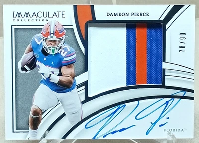 2022 Immaculate Collection Collegiate - Dameon Pierce Premium Patch Rookie Auto - Image 1 of 2
