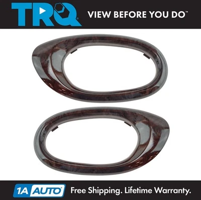 TRQ Inside Door Handle Bezel Woodgrain Finish Pair Set for 04-07 Buick Rainier Foto 1 de 4