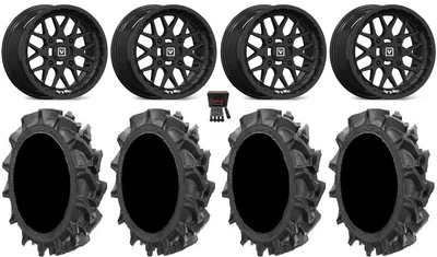Valor V03 14" Wheels Black 31" MotoHavok Tires Yamaha Viking Wolverine - Imagem 1 de 4