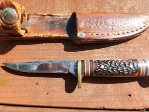 WESTERN CUTLERY U.S.A.  "1977" #628 A FIXED BLADE HUNTING / BIRD KNIFE & SHEATH! - Picture 1 of 11