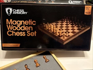 Vintage Massivholz Klappbrett Schachspiel / komplett alle Figuren - Bild 1 von 17