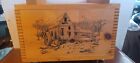 The Classic By Evans 1994 Wooden Pine Ammo Box Old Mill Scene 16" X 9" X 9" (Br)