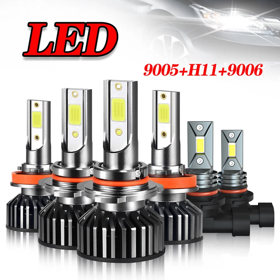 Kit combinado de bombillas LED altas/bajas + antiniebla 6000K para Acura MDX 2004-2006 Foto 1 de 4