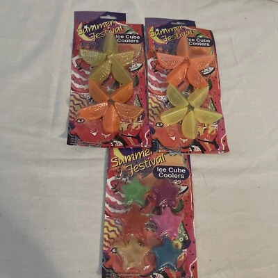 lot of 3 vintage, Plastic Reusable Fruit Ice Cubes Coolers Refreeze - Image 1 of 4