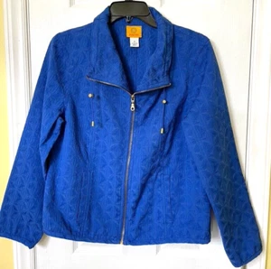 Ruby Rd jacket size 12 blue zip front pockets great shape - Picture 1 of 7