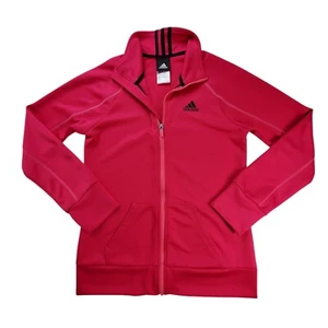 Adidas Climalite Track Jacket Pink Full Zip Girls Size XL 16 Women's M - Picture 1 of 9