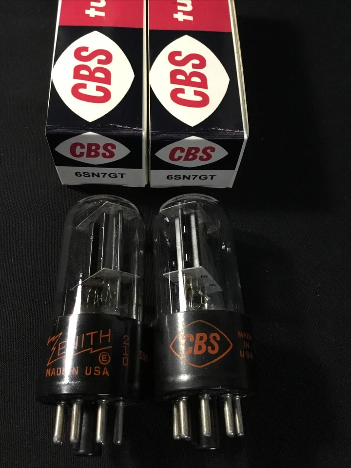 PAR DE TUBOS DE VACÍO DE AUDIO VINTAGE CBS 6SN7GTB Bad Boy Style F.8104 A JUEGO Foto 1 de 3