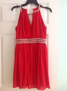 Girls junior holiday homecoming cocktail red dress size small - Picture 1 of 10